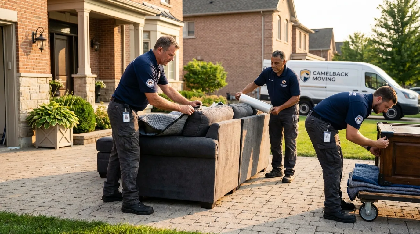 Large estate moving crew wrapping furniture in Pemberville, OH