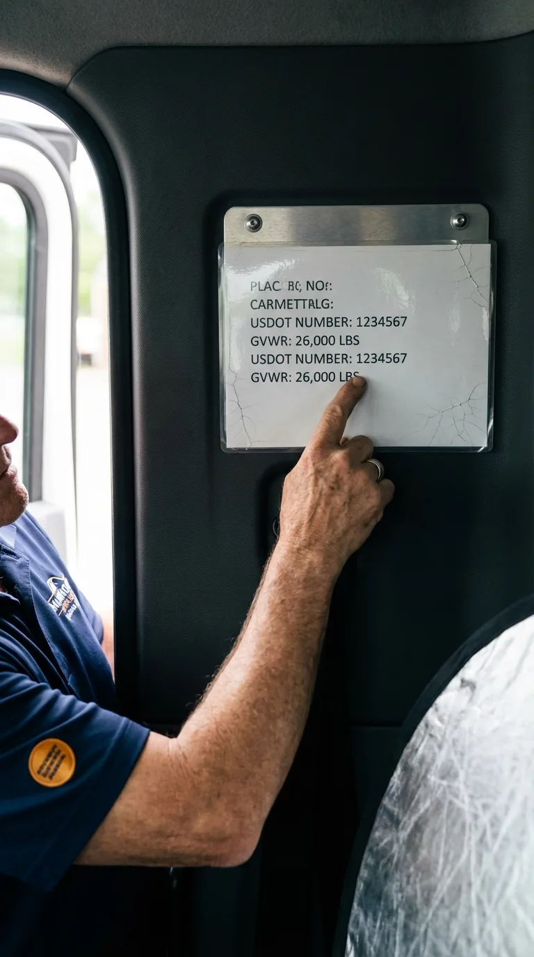 USDOT licensing placard verification in Pemberville